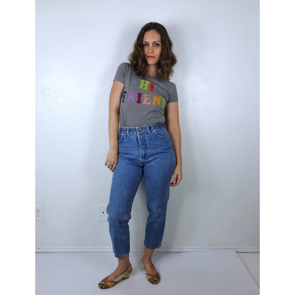 size 28 vintage 80s LEE high waisted MOM JEANS Medium/Large/26-29 tapered petite - Picture 8 of 10